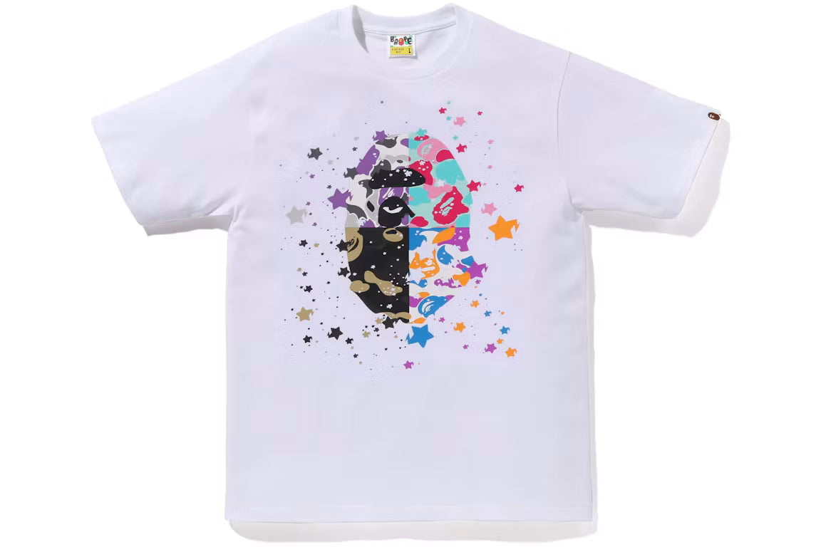 BAPE Paint Splatter Ape Head Tee