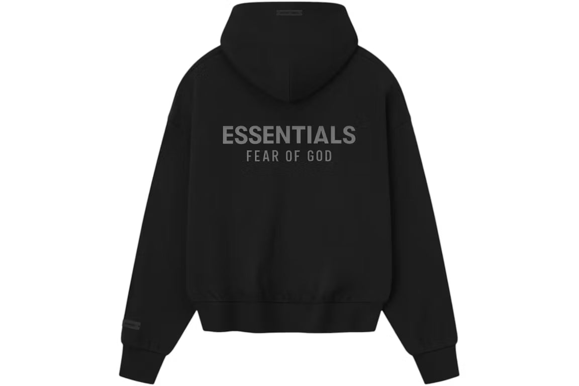 Fear of God Essentials Classic Fleece Zip-Up Hoodie Jet Black